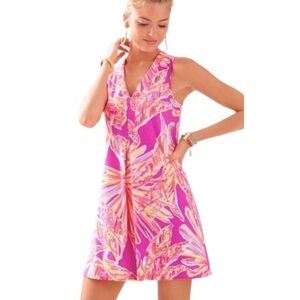 Lilly Pulitzer Amina Swing Dress Amethyst Sunseekers Sleeveless Pink Purple XXS